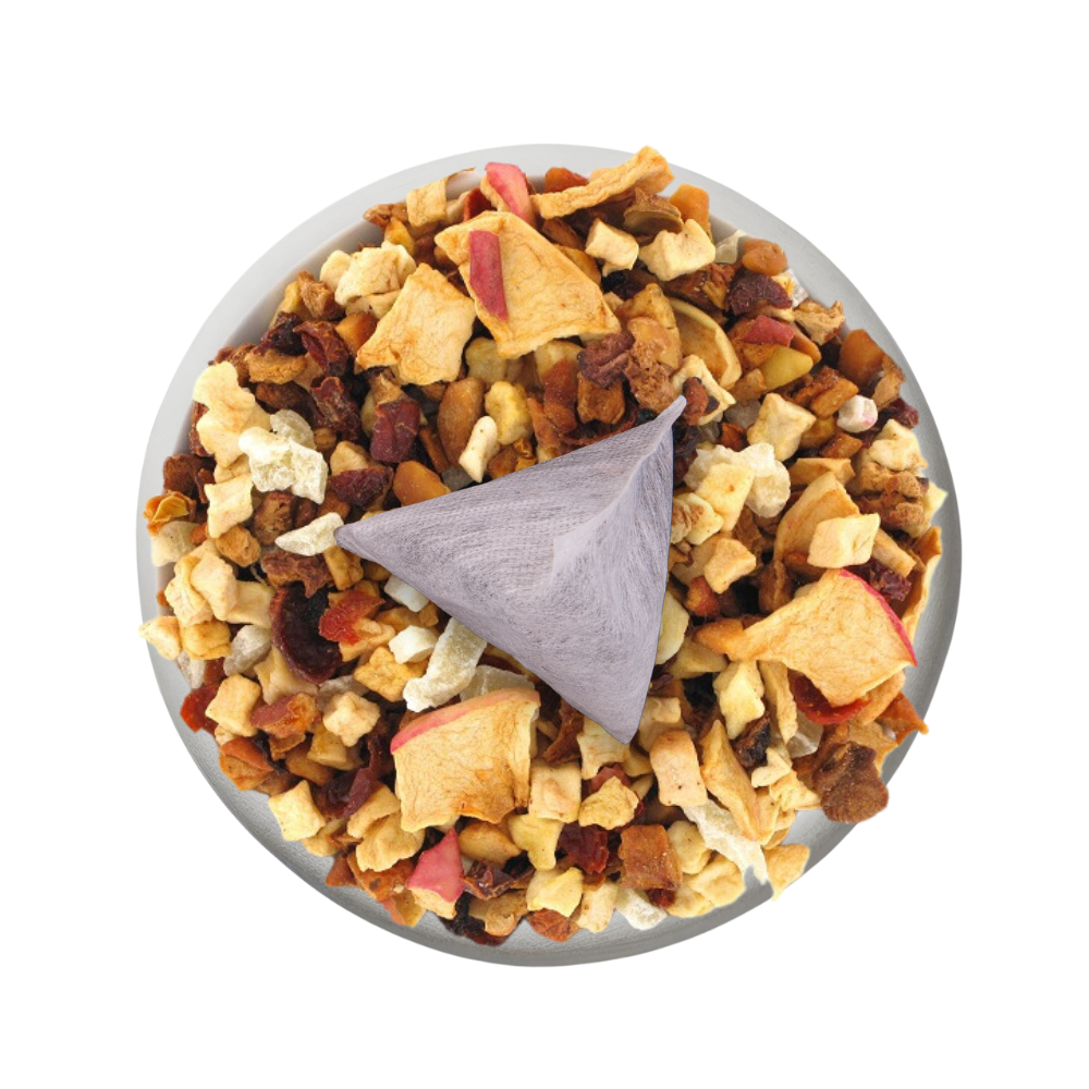 Boîte de thé personnalisée avec infusette et design élégant.