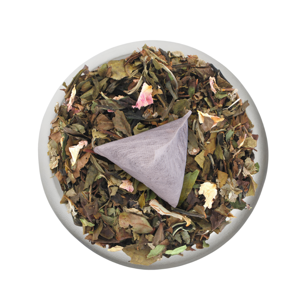 Boîte de thé personnalisée avec infusette et motif floral