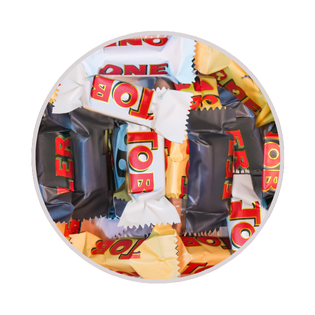 Boîte de bonbons personnalisés avec motif coloré