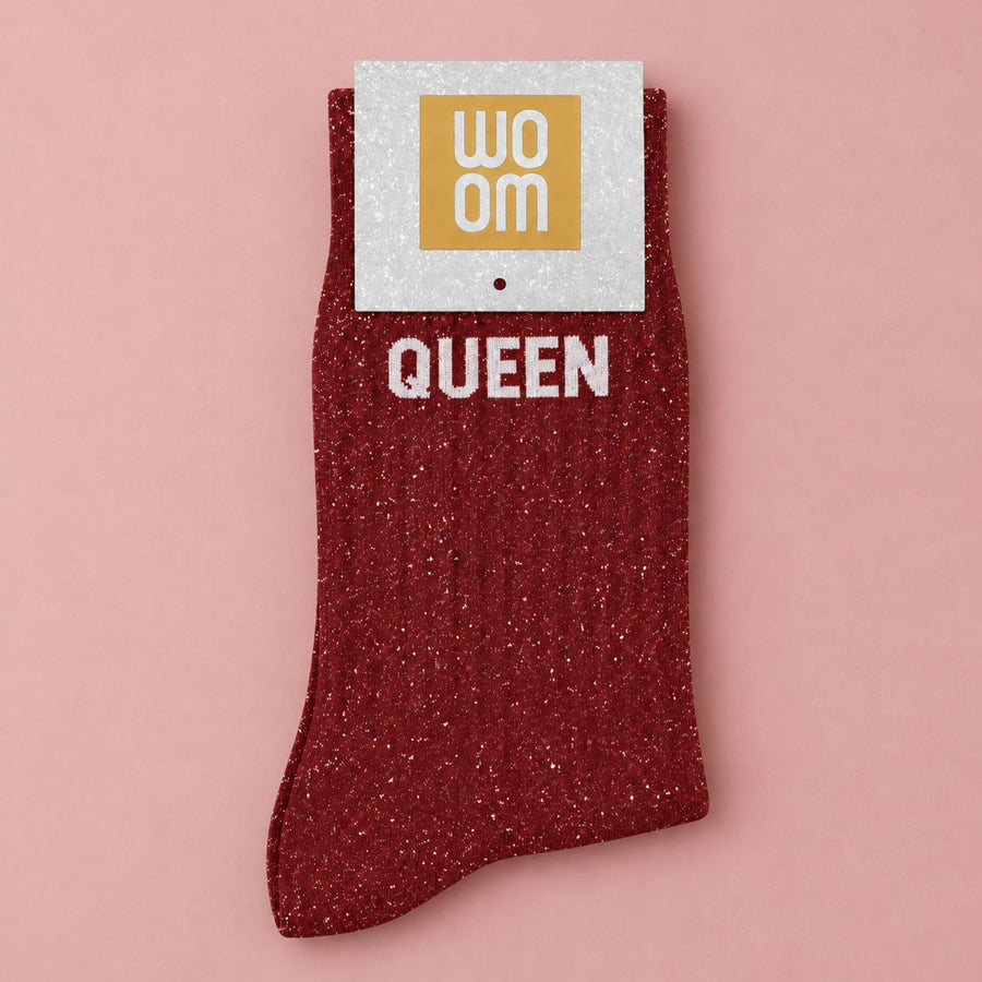 Chaussettes à paillettes 'Queen' avec texture scintillante