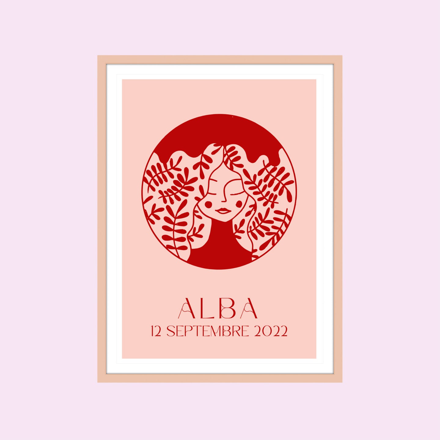 Affiche stylisée du visage du zodiaque avec traits organiques.