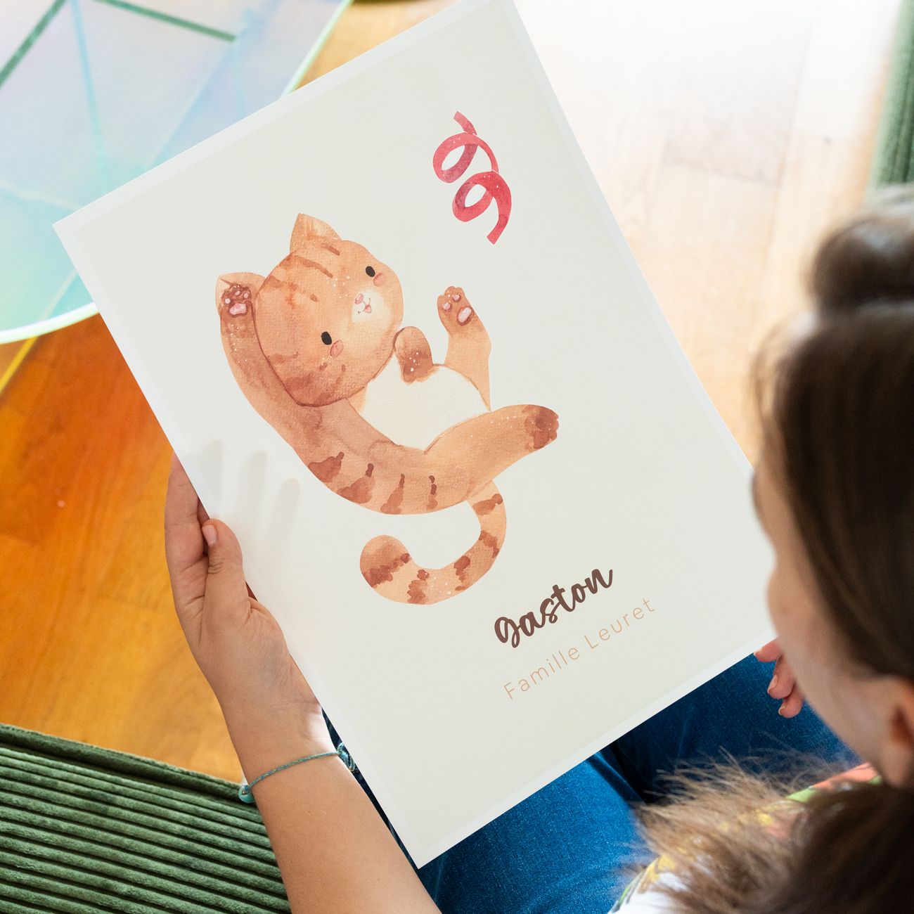 Affiche aquarelle d'animaux pour chambre d'enfant, détails doux.