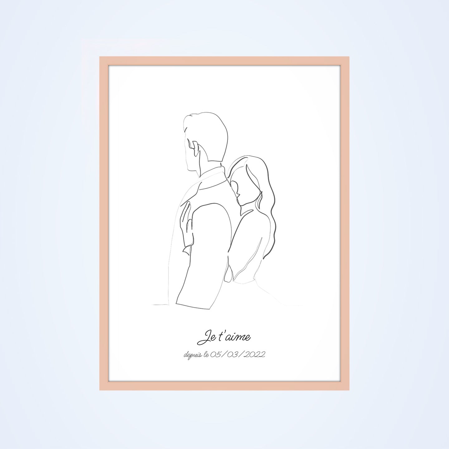 Affiche personnalisée de couple avec design romantique