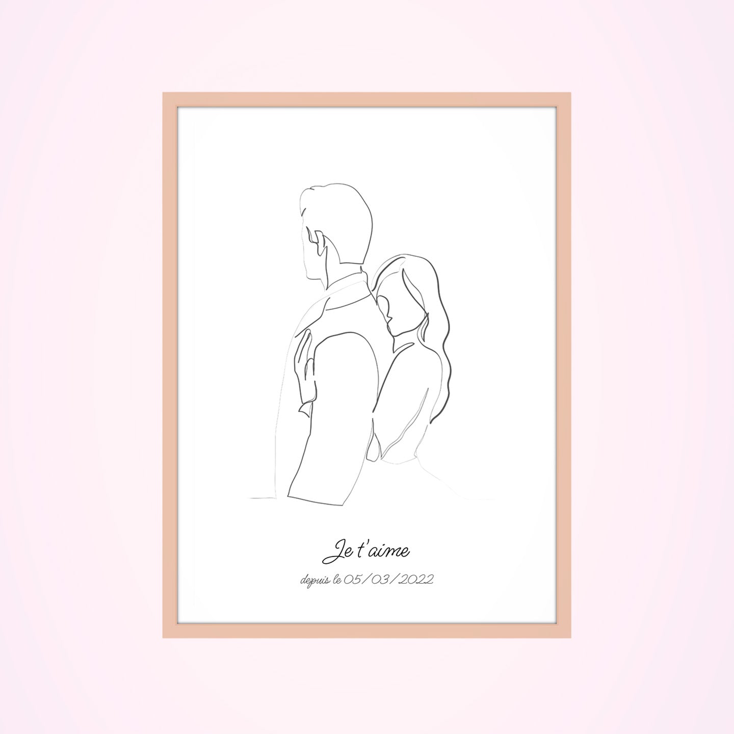 Affiche personnalisée de couple avec design romantique