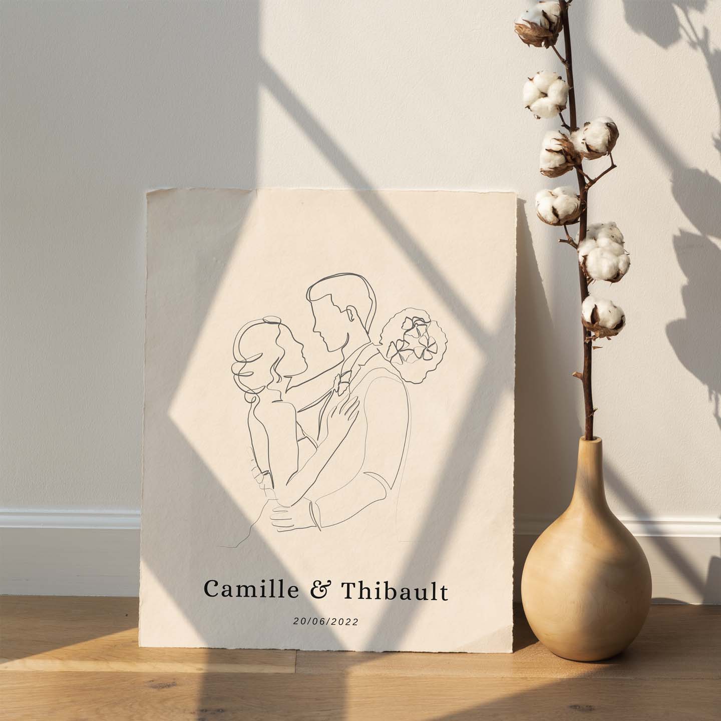 Affiche de couple personnalisée avec design romantique