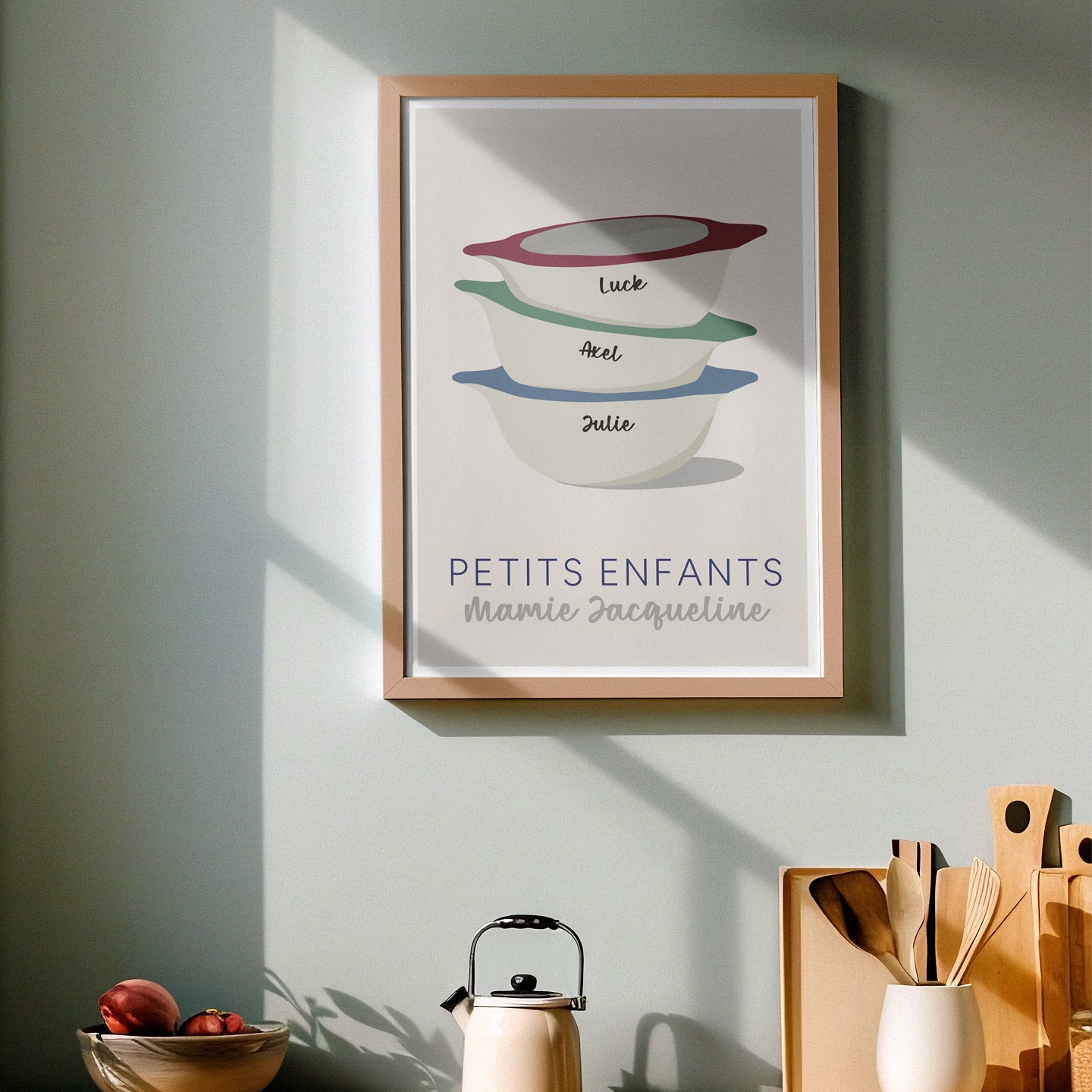 Affiche personnalisée avec motifs de bols bretons colorés