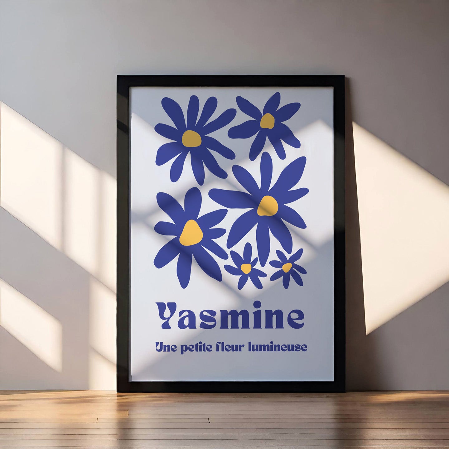 Affiche de marguerites avec pétales blancs et cœurs dorés.