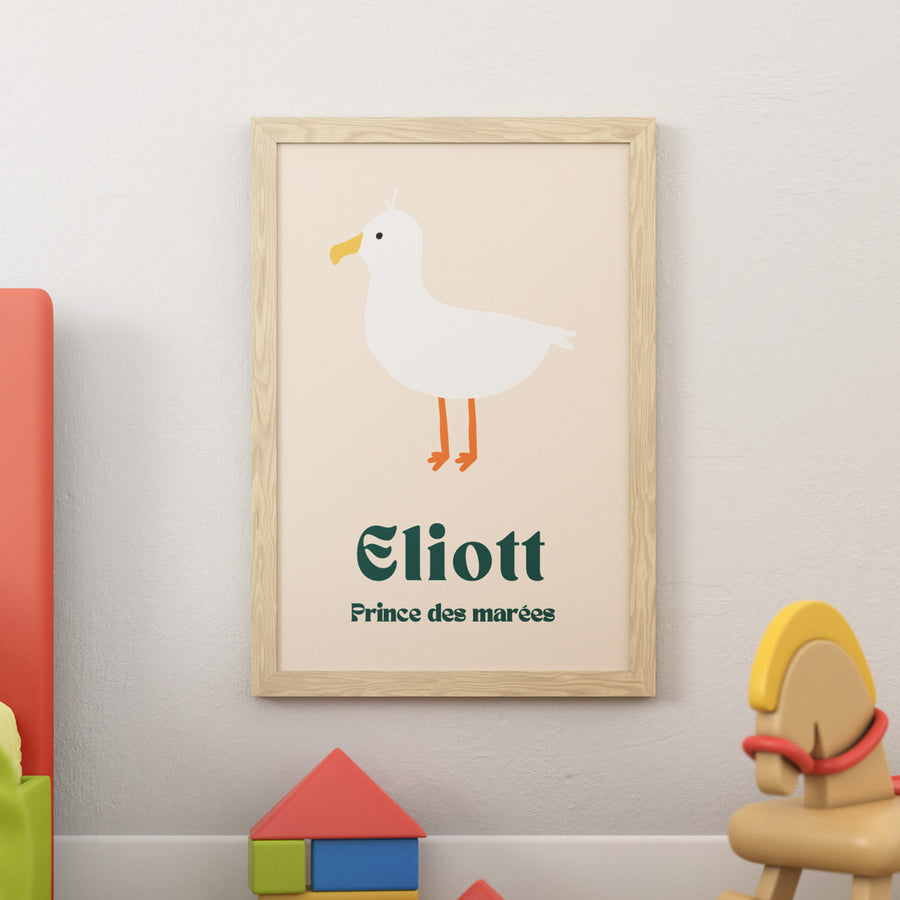 Affiche de mouette avec un design minimaliste et léger