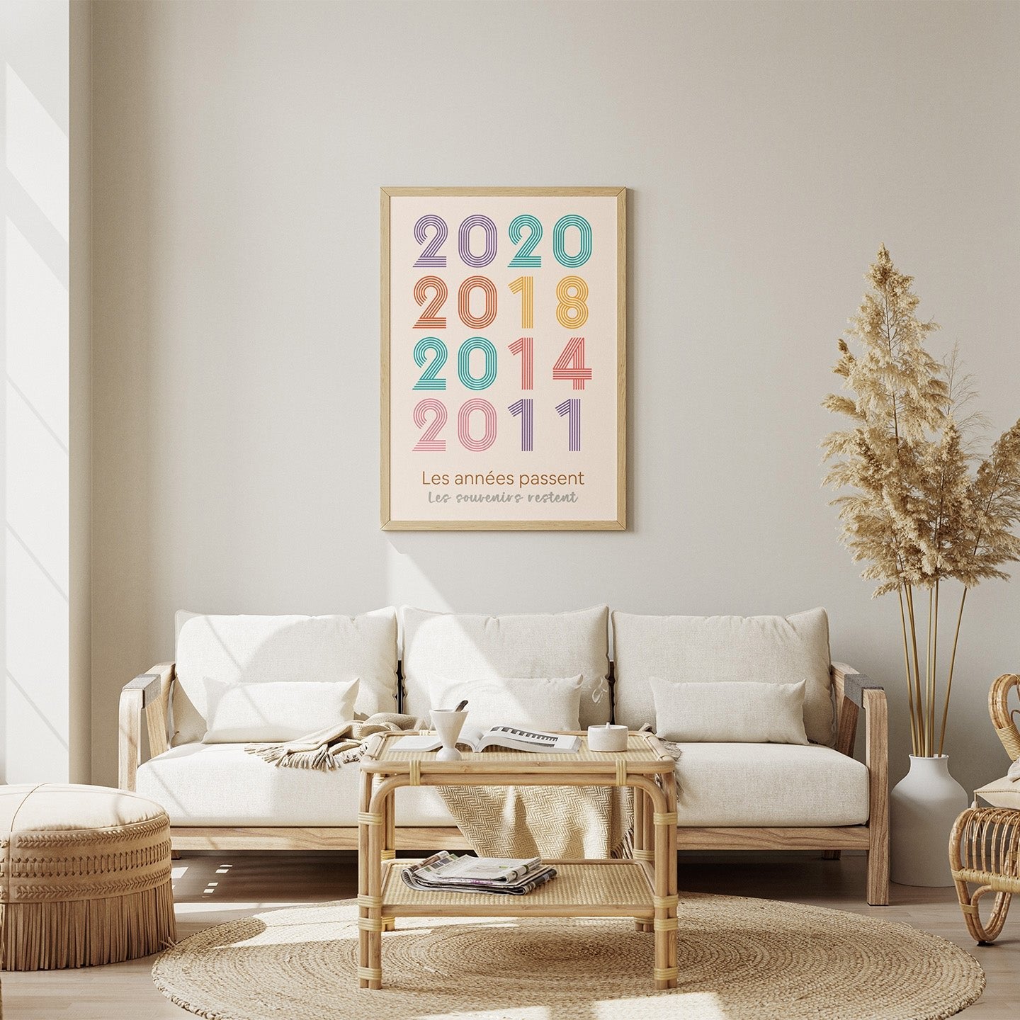 Affiche personnalisée avec des éléments graphiques colorés