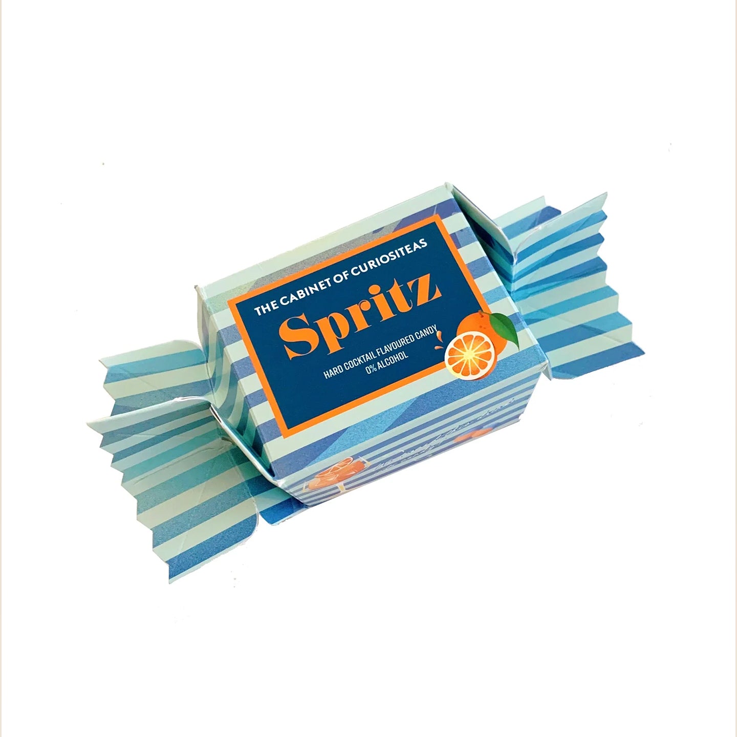 Boîte de bonbons Orange Spritz avec un design élégant.