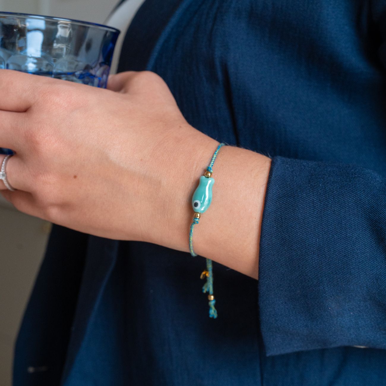 Bracelet porte bonheur - Poisson Céramique