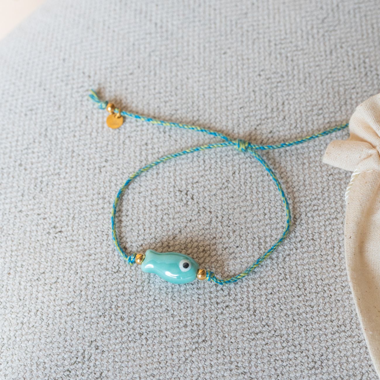 Bracelet porte bonheur - Poisson Céramique