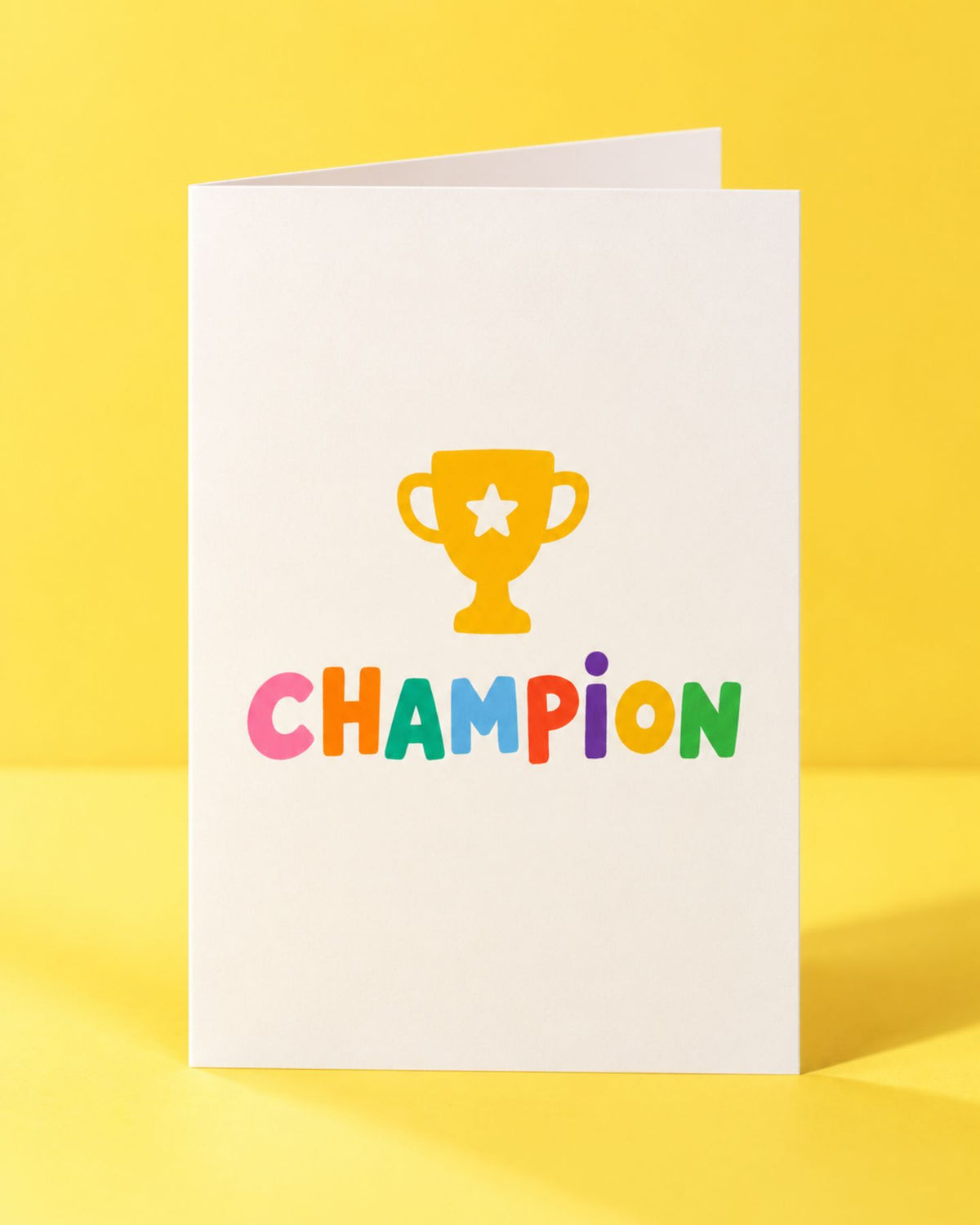 Carte personnalisée Champion avec design coloré et festif