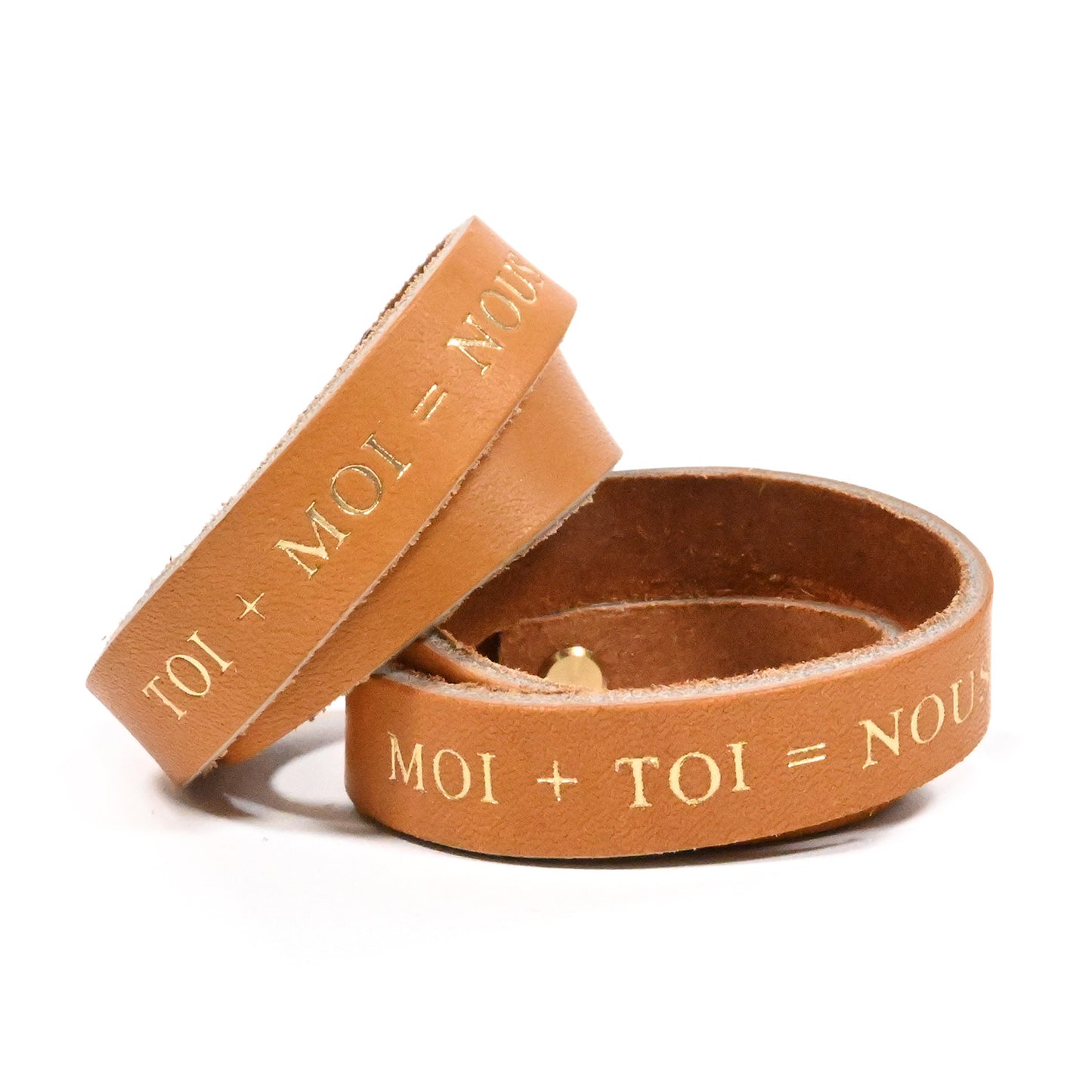 Duo of leather napkin rings