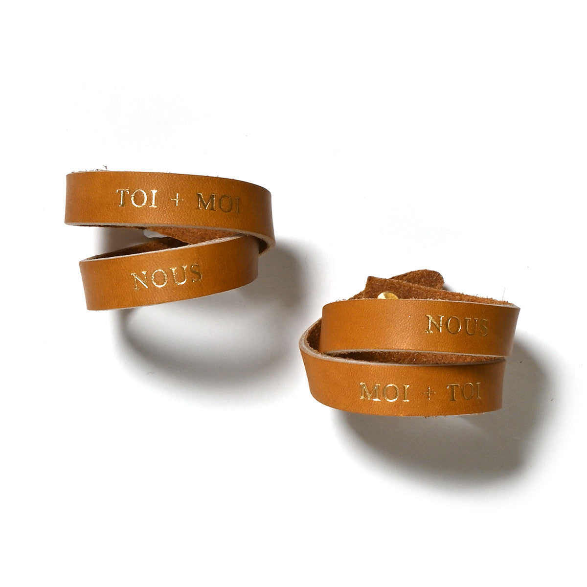 Duo of leather napkin rings