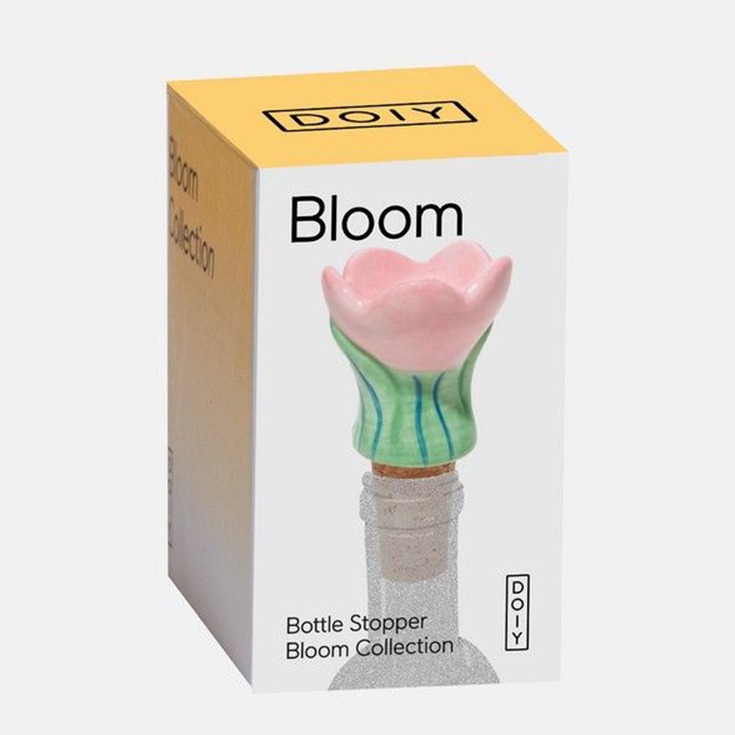 Bouchon de bouteille tulipe avec texture florale en détail