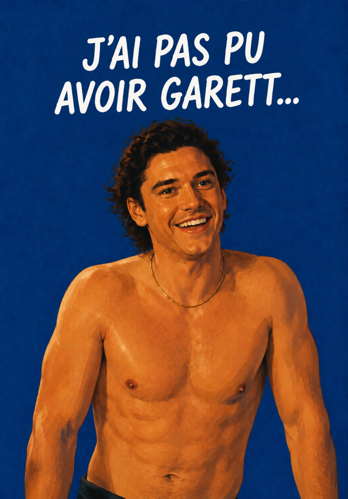 Carte humoristique avec texte sur fond blanc, design simple
