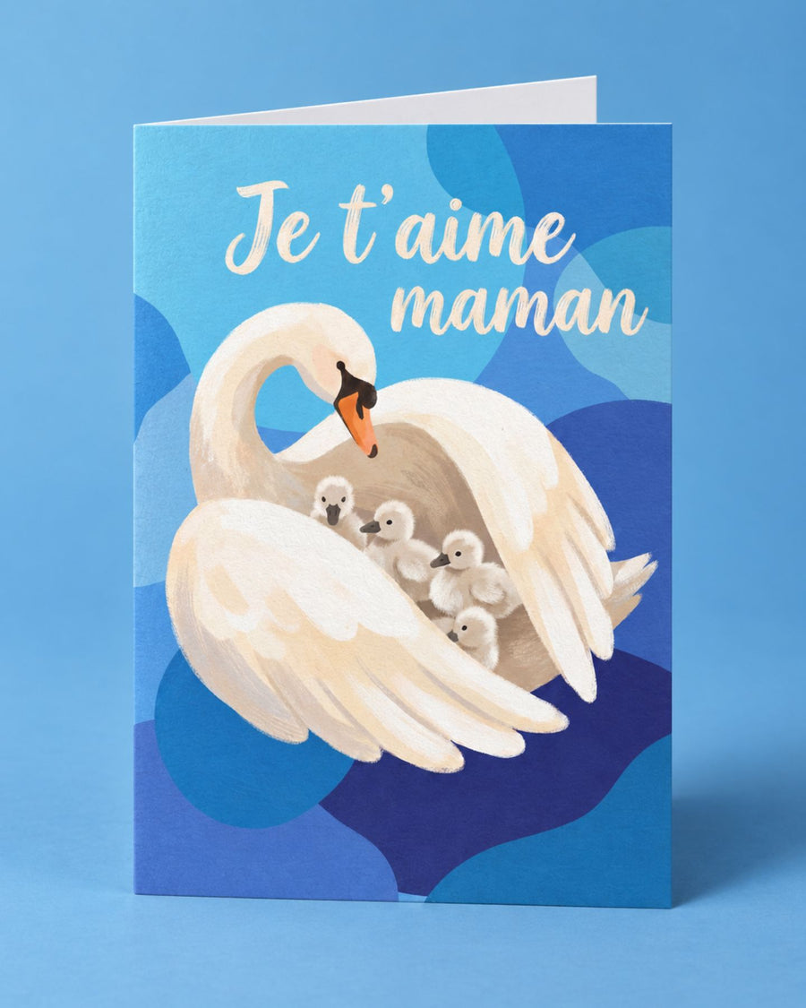 Carte personnalisée avec message 'Je t'aime maman' en gros plan