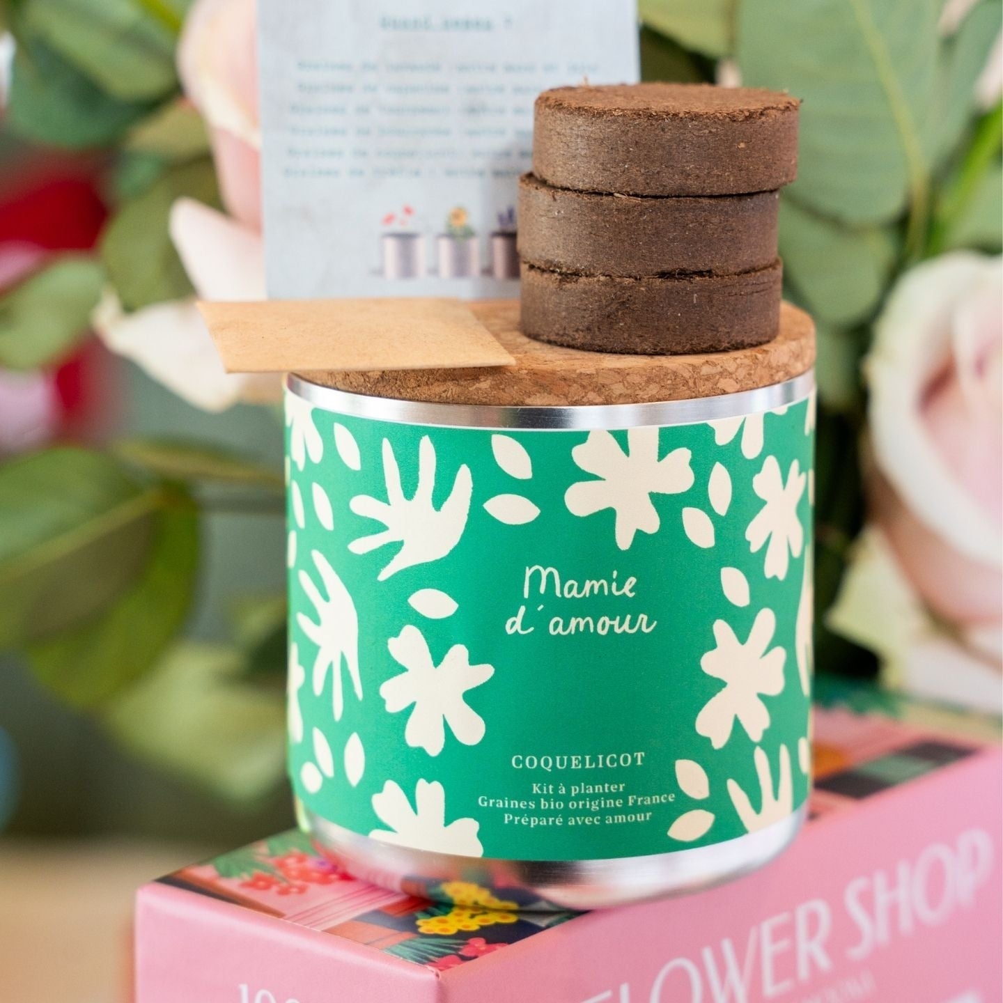 Kit à planter Mamie d'Amour avec graines de coquelicot en gros plan