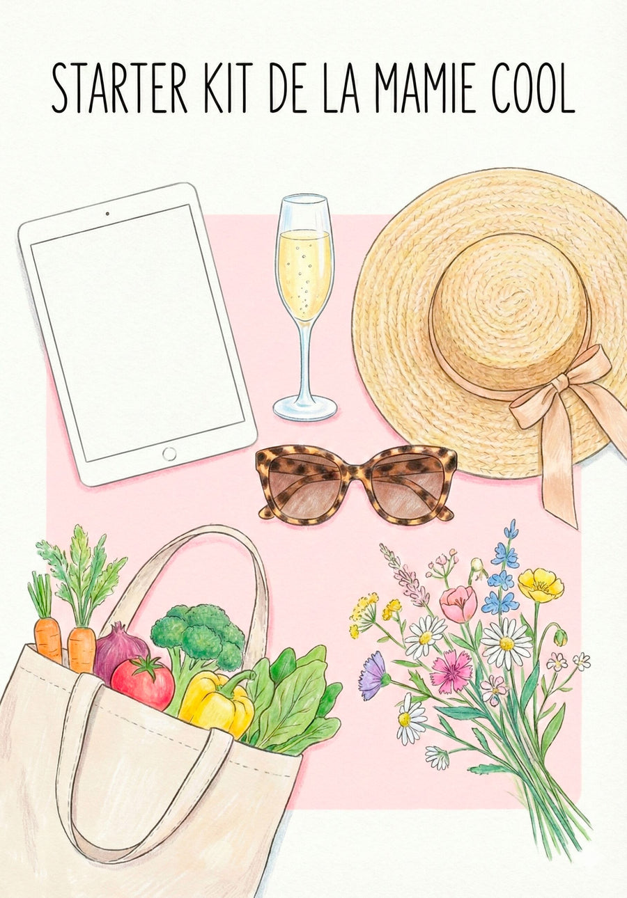 Carte humoristique pour mamie avec chapeau et lunettes de soleil