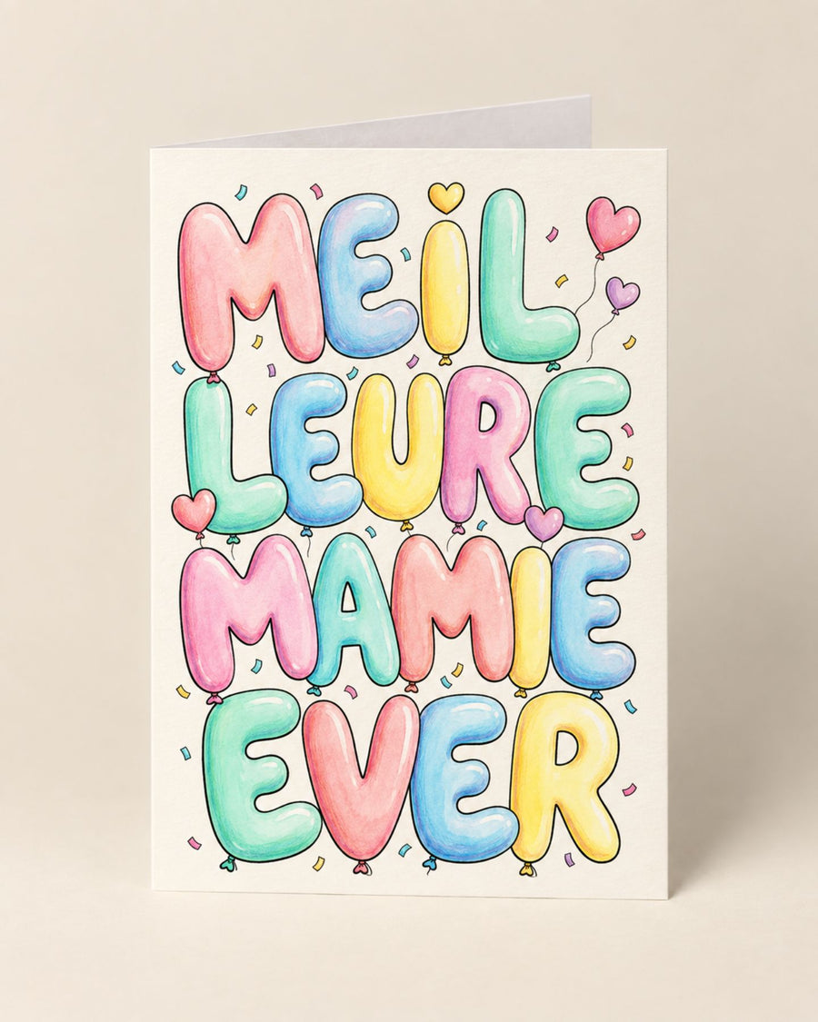Carte personnalisée avec message pour la meilleure mamie