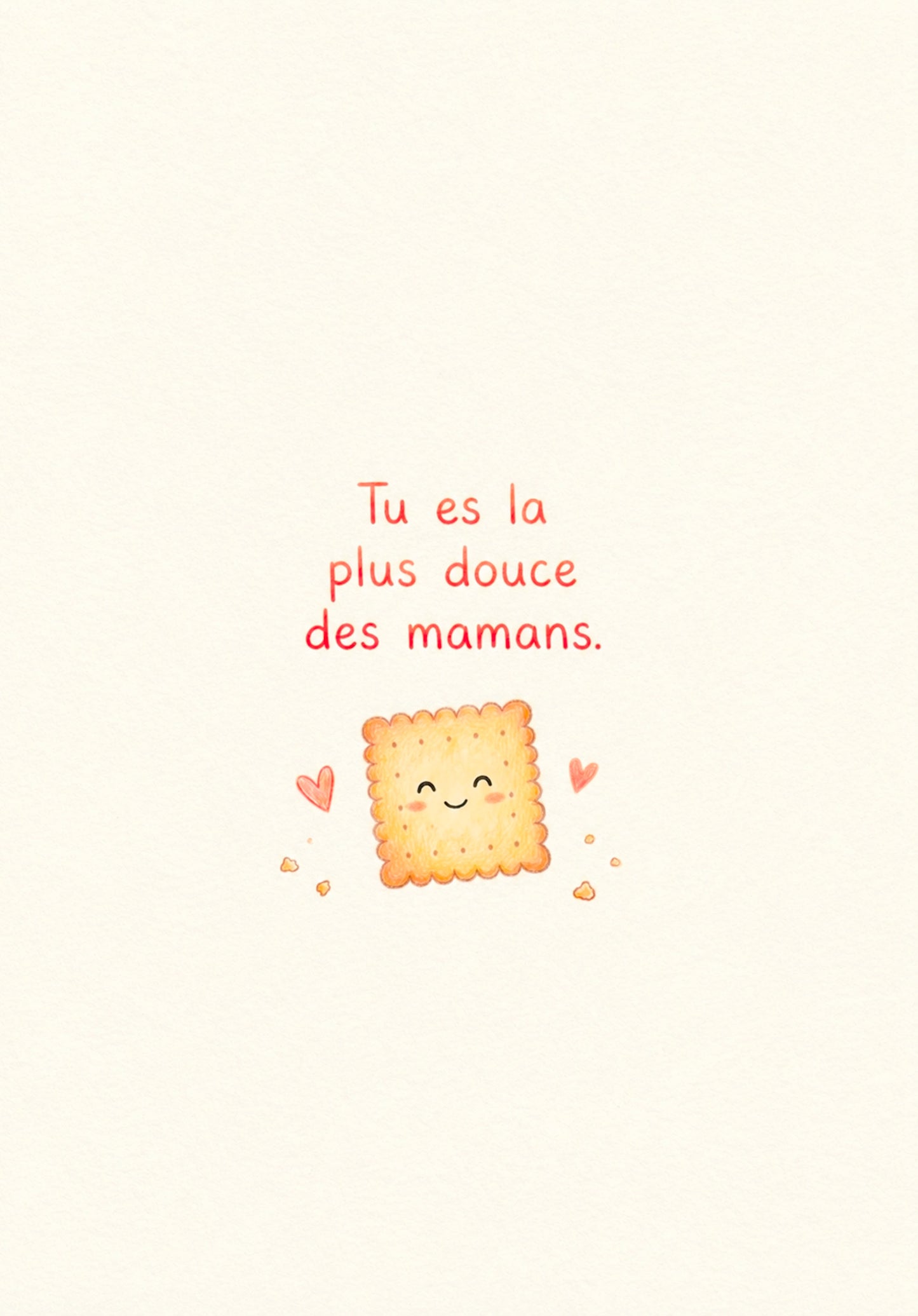 Carte illustrée avec biscuits, message tendre pour maman
