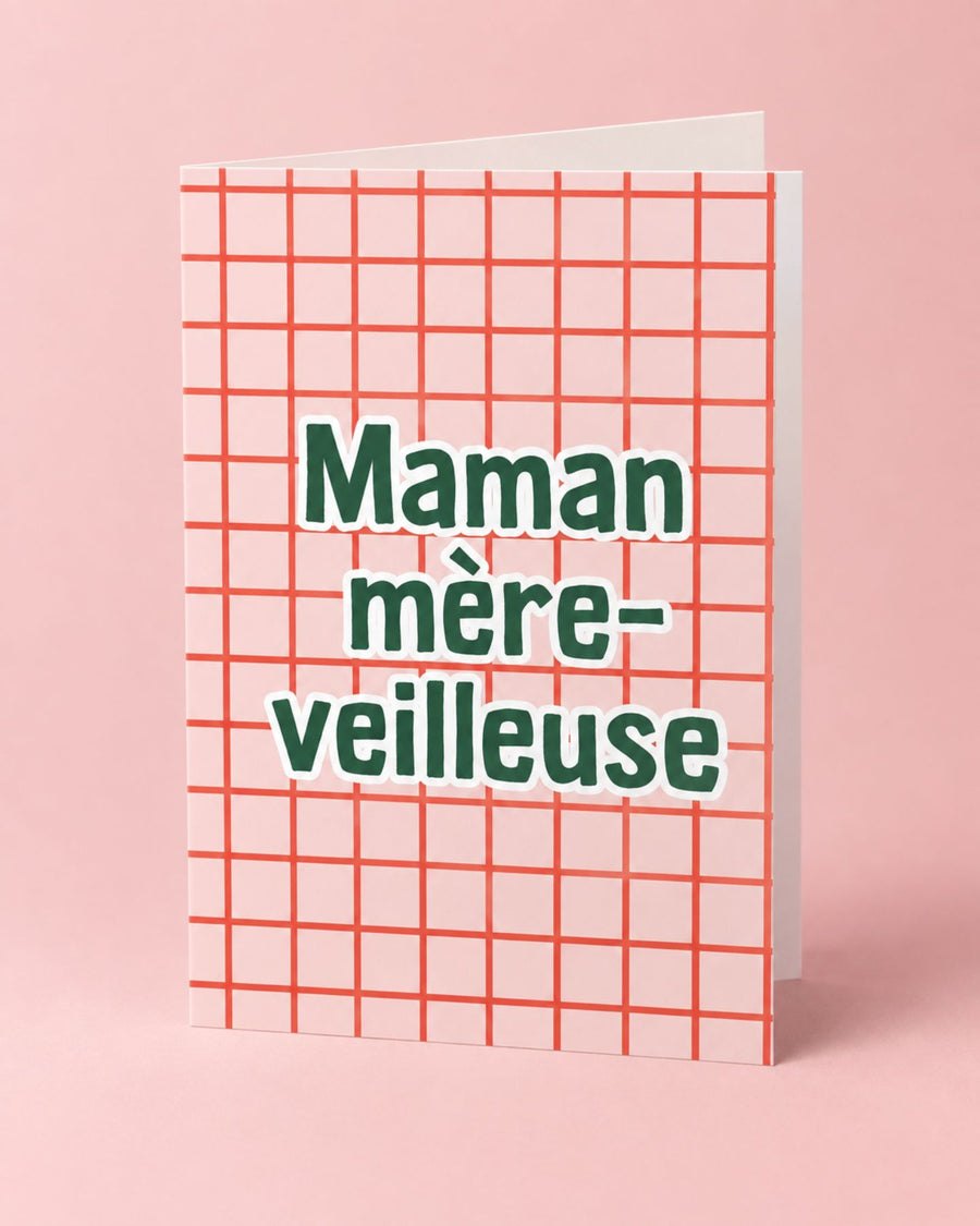 Carte personnalisée pour maman avec motif à carreaux