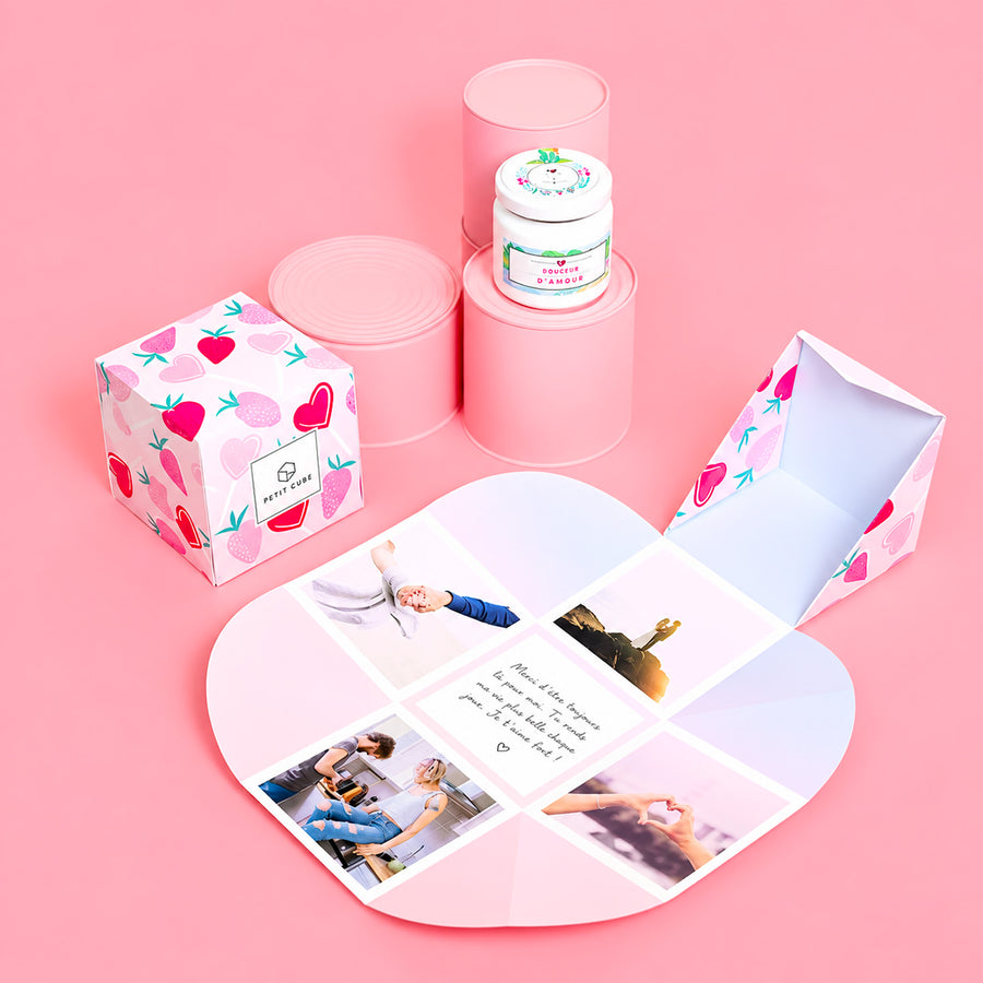 Cube personnalisé avec motifs colorés et texture douce