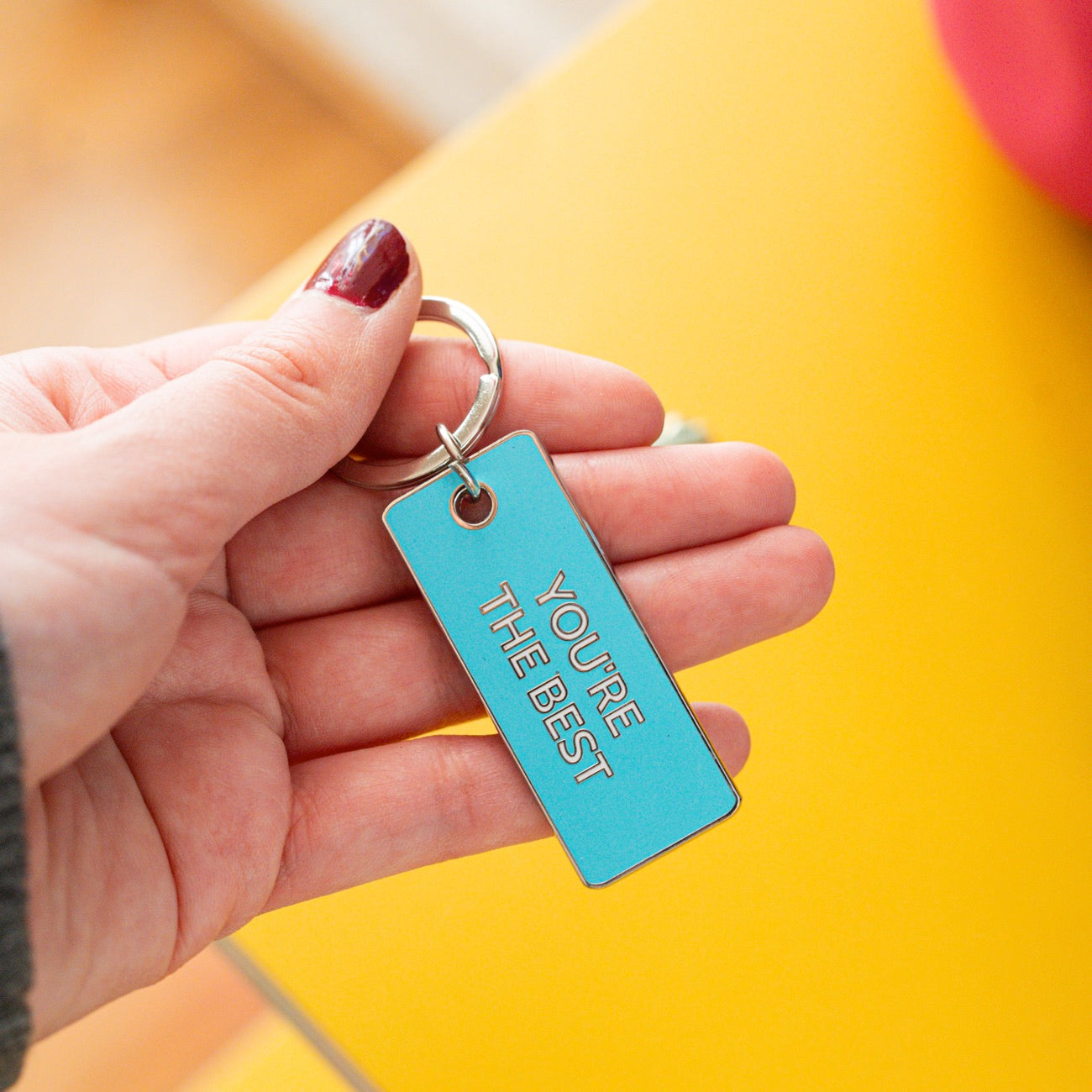 Porte-clé 'You are the Best' avec inscription en relief