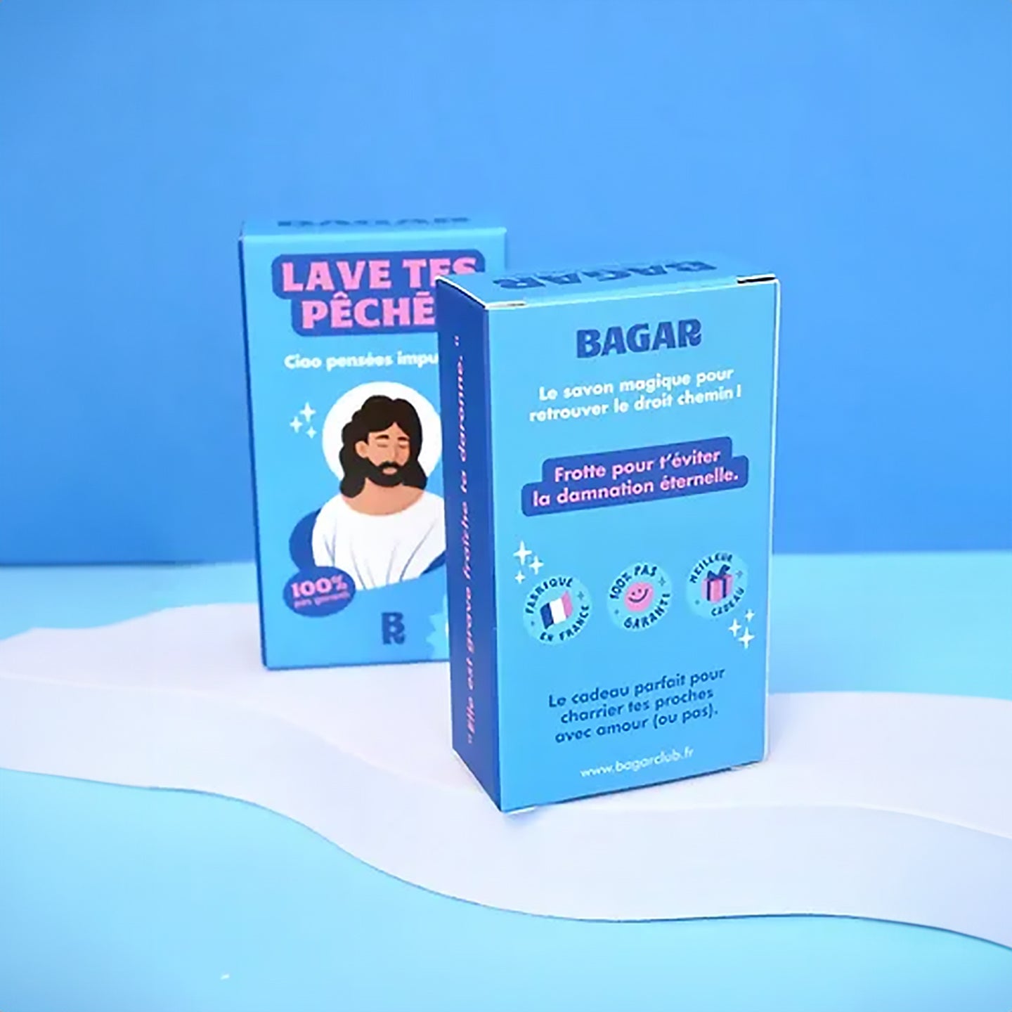 Savon humoristique avec un design ludique et texture crémeuse.