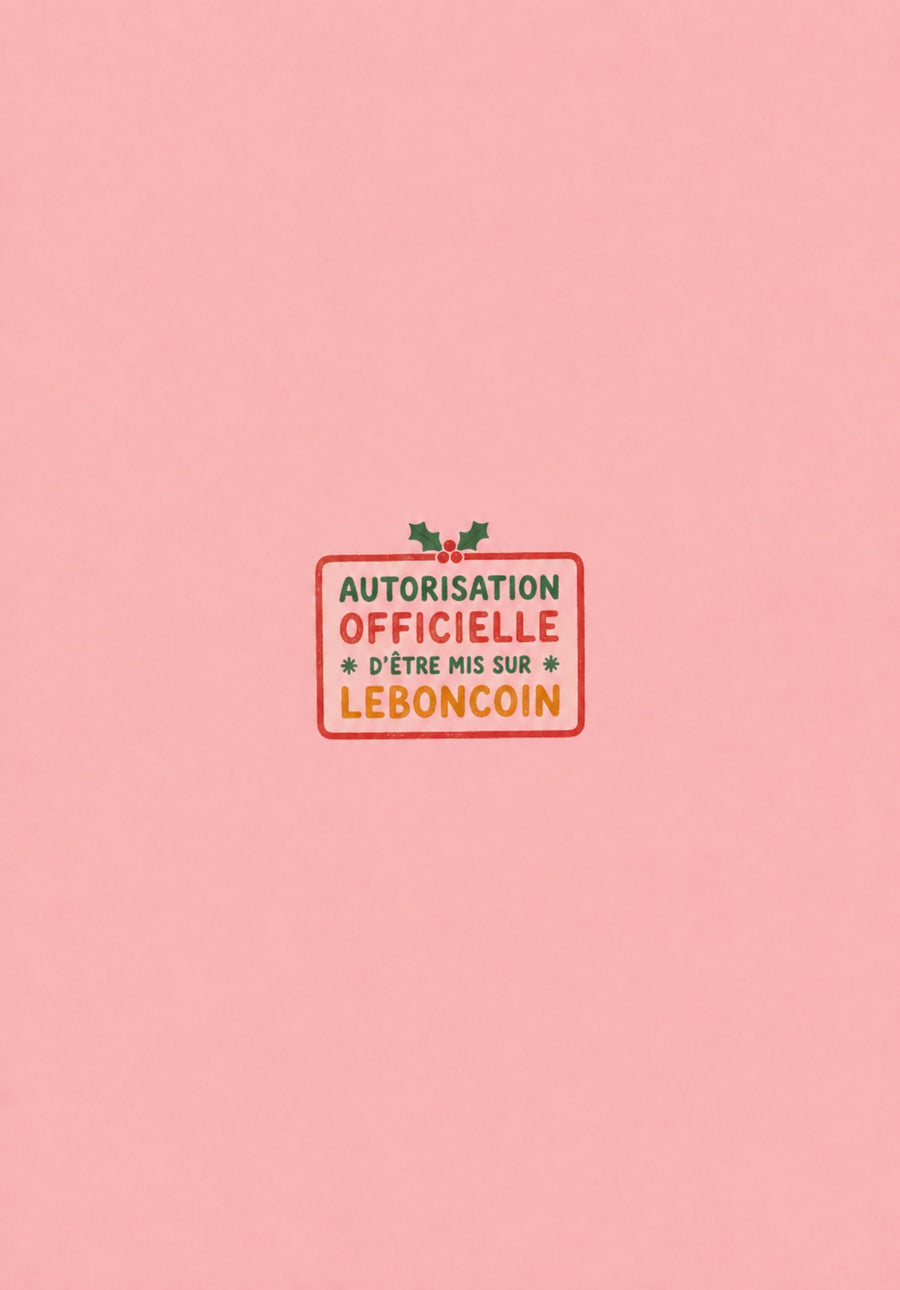 Carte humoristique Secret Santa avec design décalé au verso