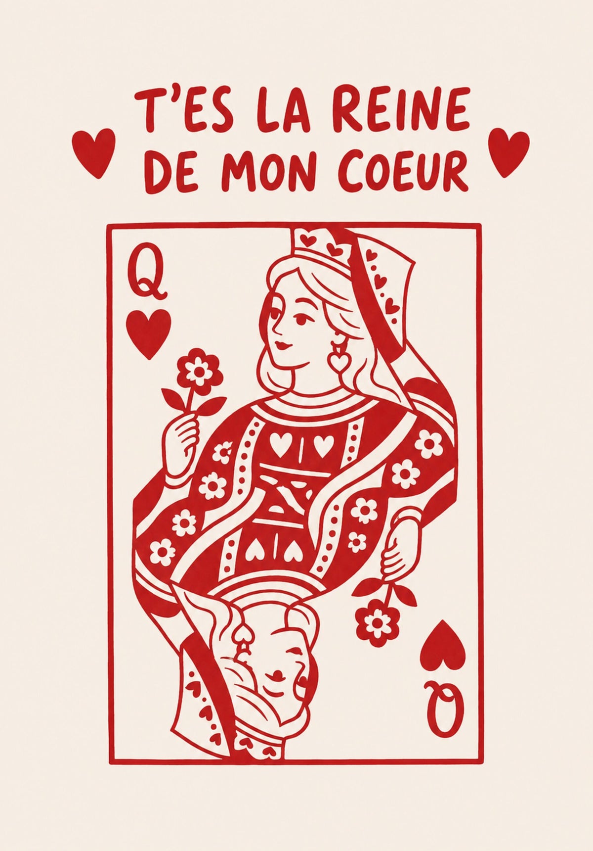 Carte personnalisée avec un design floral et un message affectueux
