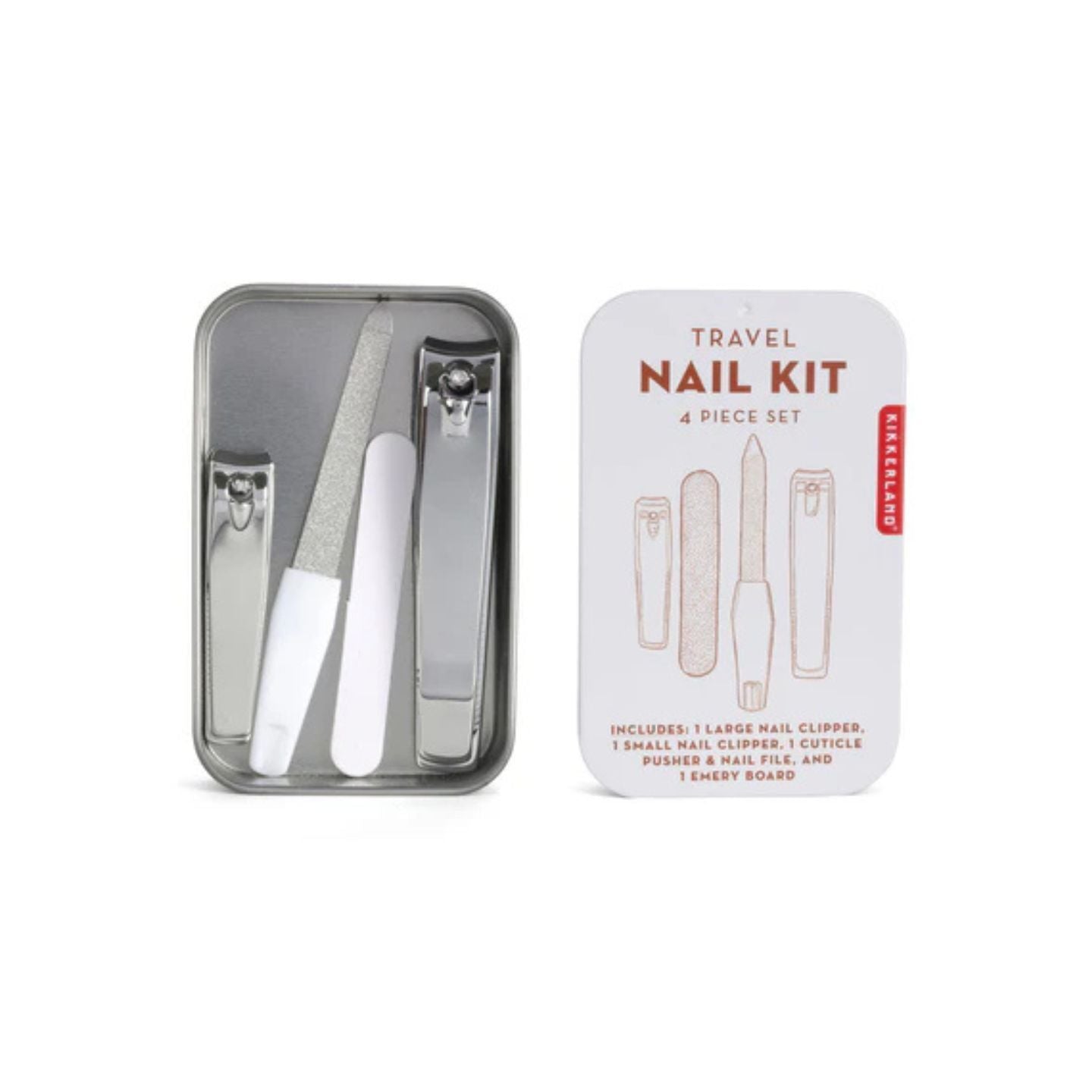 Kit de voyage pour ongles avec coupe-ongles et lime, vue de dessus
