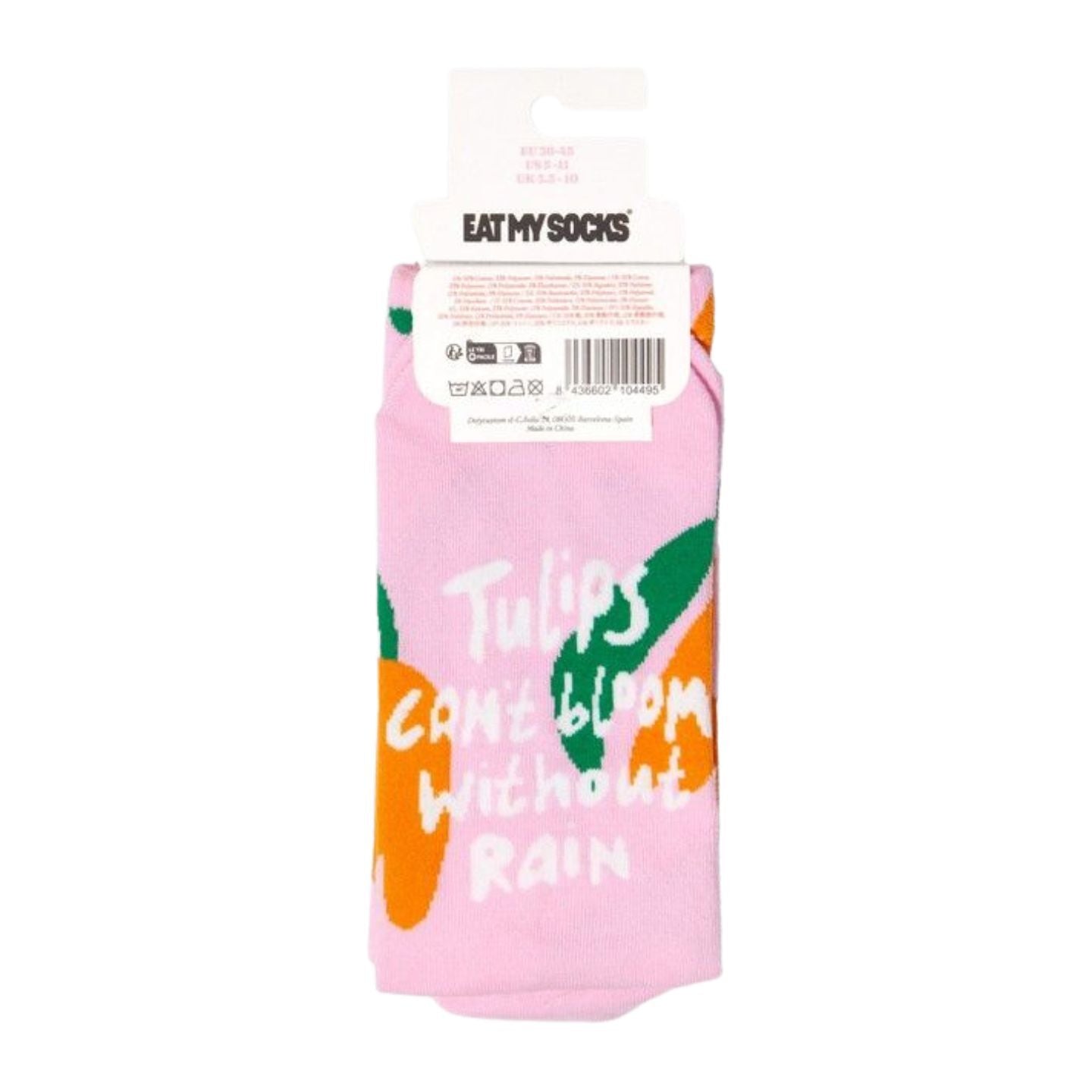 Chaussettes tulipes avec motif floral coloré sur fond clair