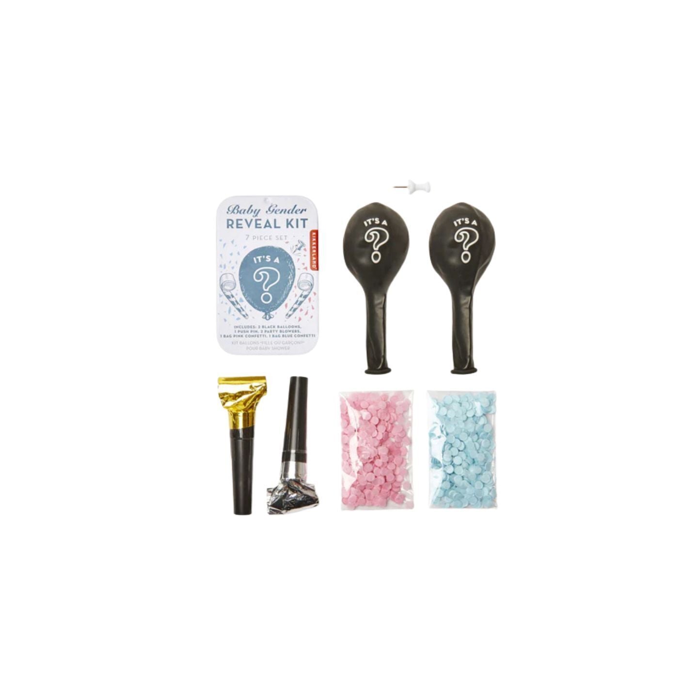 Kit DIY Baby Gender Reveal avec ballons colorés et accessoires