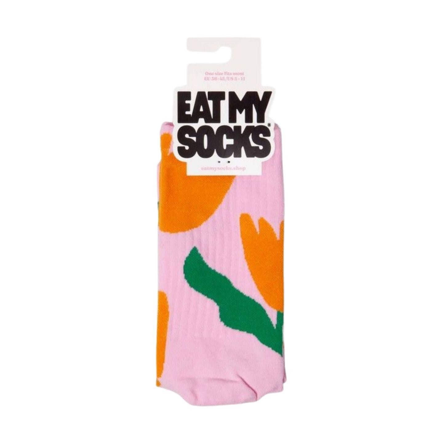 Chaussettes tulipes avec motif floral coloré sur fond clair