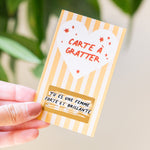 Carte à gratter avec message inspirant sur fond coloré