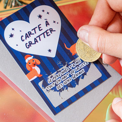 Carte à gratter - Le Père Noël t'a mis tout en haut de la liste des gens géniaux