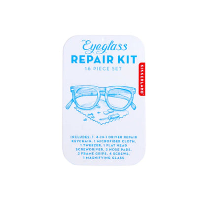 Kit de réparation pour lunettes avec outils variés en étui compact