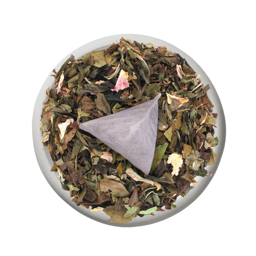 Boîte de thé personnalisée avec infusette et motif floral