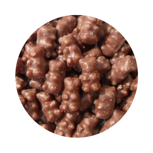 Bonbons ourson en chocolat dans une boîte personnalisée