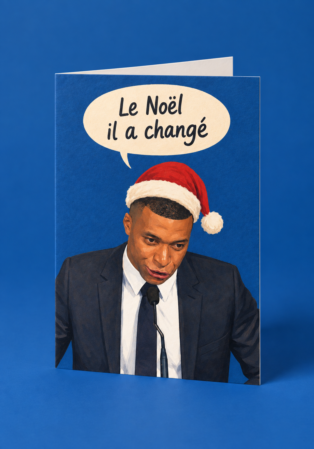 Carte humoristique de Noël avec design festif et football