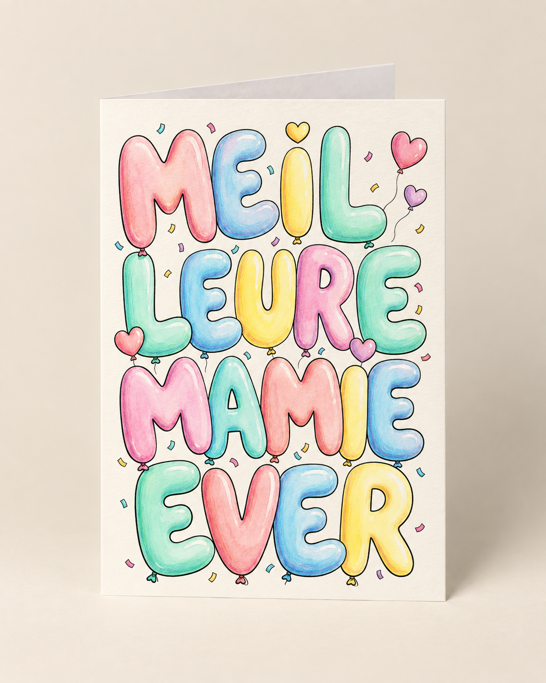 Carte personnalisée avec message pour la meilleure mamie