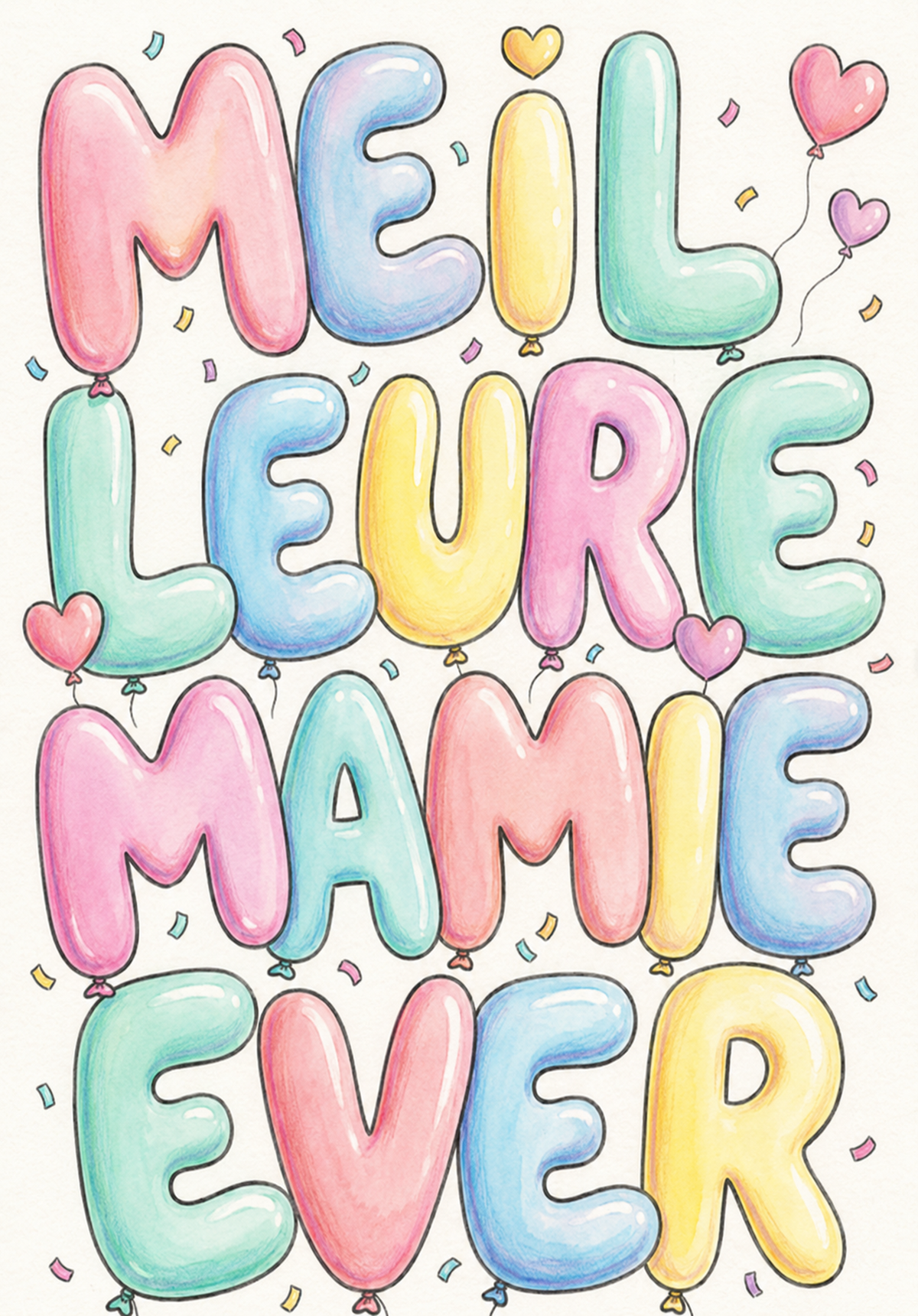 Carte personnalisée avec un design floral pour mamie