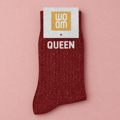 Chaussettes à paillettes 'Queen' avec texture scintillante