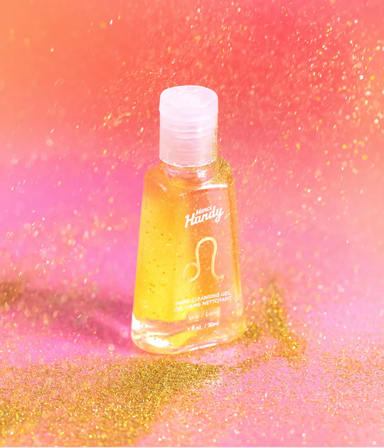 Gel pour les mains au motif du lion, format compact.