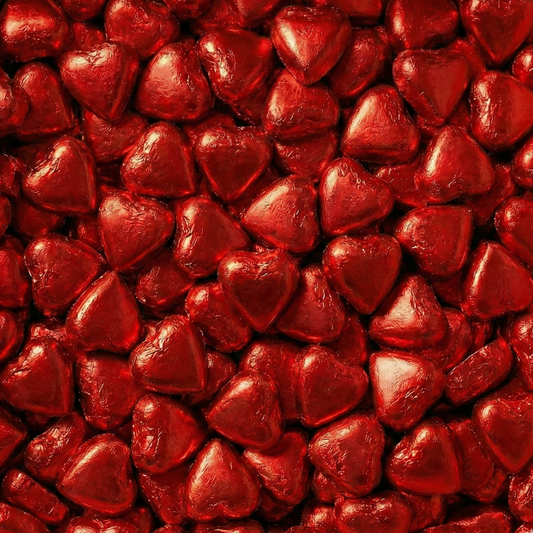 Coeurs en chocolat au lait avec un fourrage à la noisette