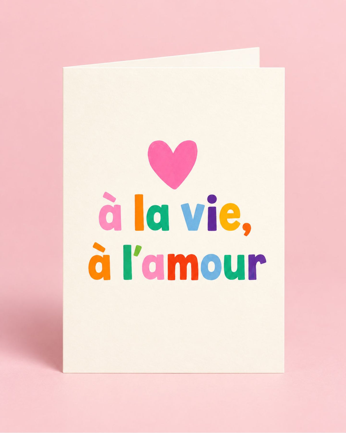 Carte illustrée avec un design coloré et un message d'amour