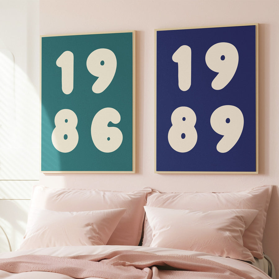Affiche personnalisée année de naissance couple