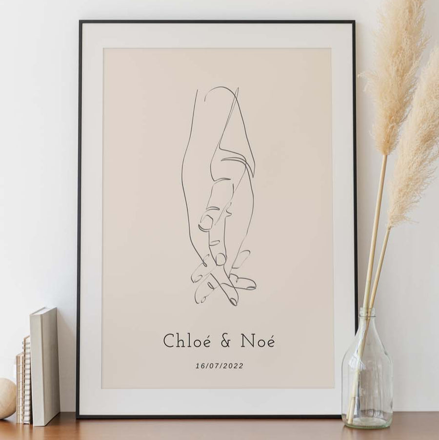 Affiche personnalisée de couple avec design romantique